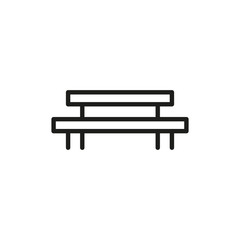 Poster - Simple picnic table line icon.