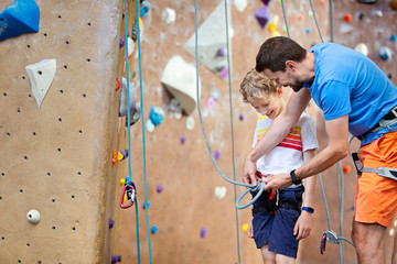 family rock climbing