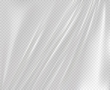 Transparent Background, Plastic Folds Effect. Vector Illustration