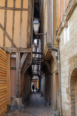 Wall Mural - Troyes, France - 09 08 2019: Alley of cats