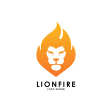 Lion Fire Logo Vector Template