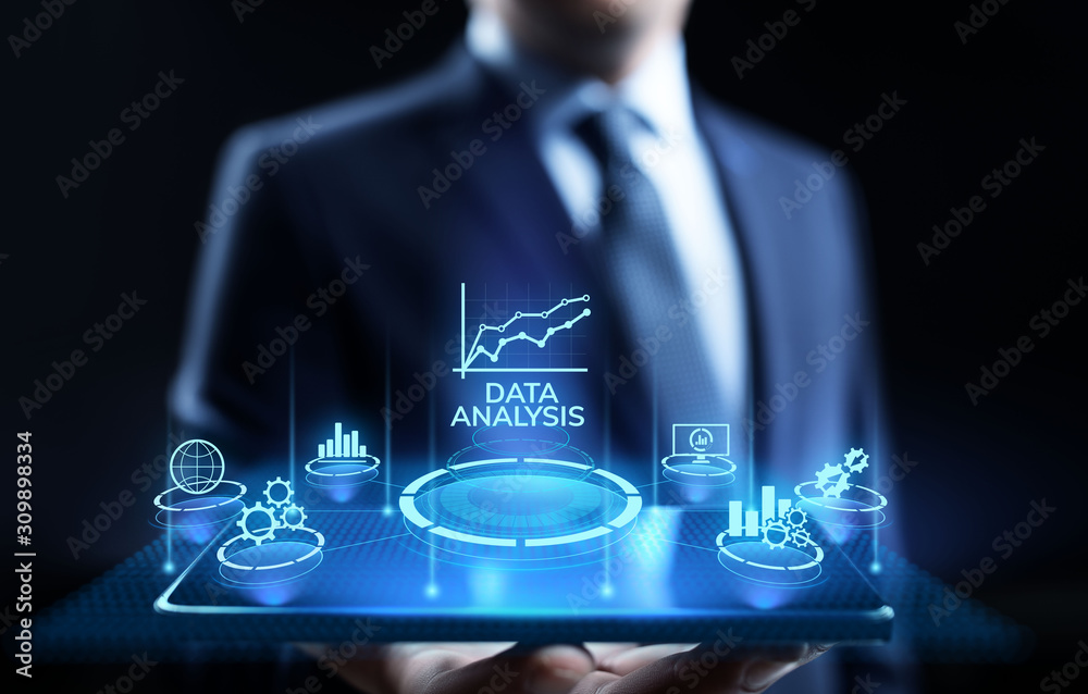 Data analysis business intelligence analytics internet technology concept. - obrazy, fototapety, plakaty 