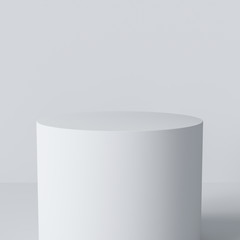 Poster - object placement. product display platform abstract minimalistic geometry. one step clean white podi