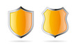 Yellow shield vector icon set