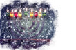 watercolor style and abstract image of jewish holiday Hanukkah with menorah (traditional candelabra)