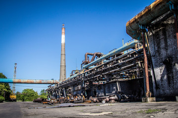 factory with chimneys