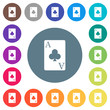 © botond1977 - Ace of clubs card flat white icons on round color backgrounds