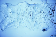 Texture Ice Blue Background / Abstract Blurred Background Winter Ice, Ice-covered Glass