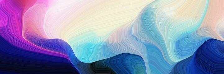 Poster - horizontal colorful abstract wave background with midnight blue, light gray and moderate violet colors. can be used as texture, background or wallpaper