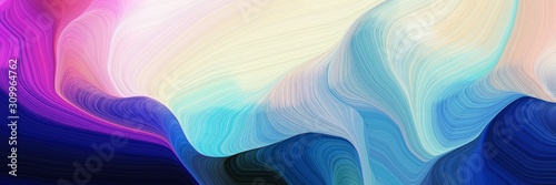 Cuadros en Lienzo horizontal colorful abstract wave background with midnight blue, light gray and moderate violet colors