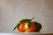 © Елена Семенова - Bright orange tangerines with green leaves