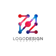Poster - Technology gradient logo vector design color full