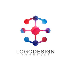 Poster - Technology gradient logo vector design color full