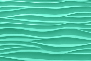 Wall Mural - Trendy mint colored, low contrast, abstract elegant waves textured background. Year color concept.