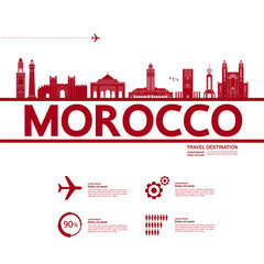 Fototapete - Morocco travel destination grand vector illustration. 