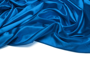 blue color silk fabric. abstract frame background.