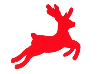 Wall Mural - Christmas reindeer on white