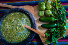 Salsa Verde Comida Tipica Mexicana Chile Jalapeño