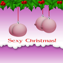 Background With Sexy Christmas Balls