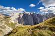 die Südtiroler Alpen- Wanderung vom Schlern zur Tierser Hütte mit Blick auf die Rosengarten-Gruppe