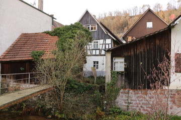 Historische Gebäude im Zentrum von Oppenau im Schwarzwald