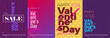 Valentine's day concept posters set. Vector illustration. Posters with text in a modern style