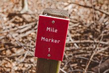 Mile Marker On A Hiking Trail