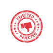 Red rejected stamp with grunge in a flat design