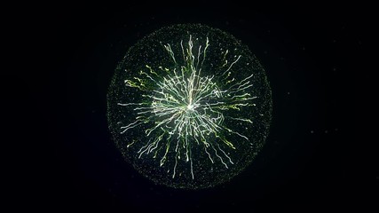 Poster - Abstract energy lines inside sphere on black background. Animation. Abstract flash of energy plasma inside sphere with 3D computer graphics