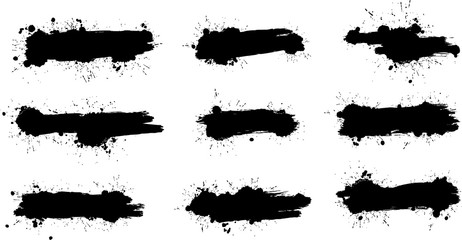 Vector paintbrush set,  brush strokes templates. Grunge design