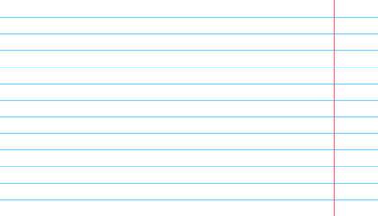 Poster - Notebook paper texture lined page template. Blank paper sheet with lines for memo, homework or exercises - stock vector