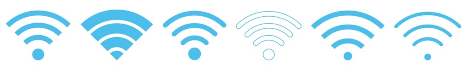 Wall Mural - wireless blue | internet connection | signal icon | variations