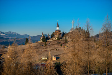 Wall Mural - church in mountains