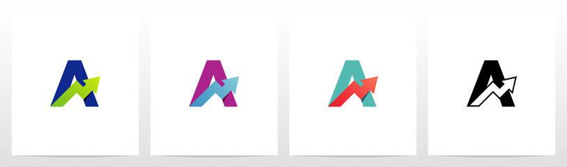 Arrow Chart On Letter Logo Design A