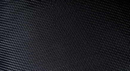 Texture of diagonal and rectangular metal lattice fine weave lattice on black background