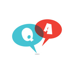 Canvas Print - Questions and Answers Speech Bubbles