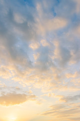 Wall Mural - sunset sky with colorful sunshine vertical in the morning
