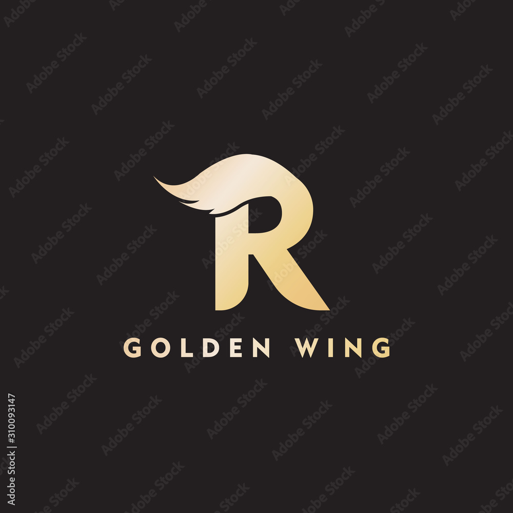 vector initial letter r business wing logo icon corporate technology ...