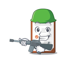 Wall Mural - A mascot of clipboard Scroll Army with machine gun