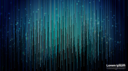Wall Mural - black abstract background. blue line straight with dot .vector illustration for wallpaper, banner, b