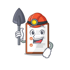 Canvas Print - Cool confident Miner clipboard Scroll cartoon character design