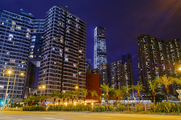 Canvas Print - West Kowloon Hong Kong at Night