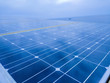 Close-up of Solar energy panel photovoltaics module in the sea offshore.