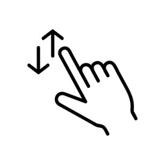 Poster - control on the touchscreen icon vector. A thin line sign. Isolated contour symbol illustration