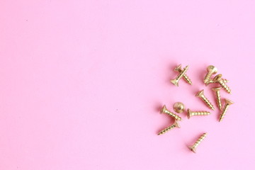 Wall Mural - golden star screws, in colorful background