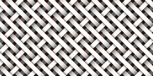 Monochrome Wicker Background. Braided Black And White Pattern	
