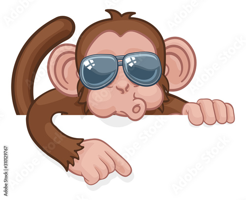 A monkey cool cartoon chara...
