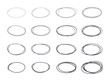 Hand drawn circle line sketch set.  Doodle sketched circles.  Vector abstract ellipsses for design use.