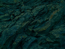 Abstract Blue Green Black Grunge Background. Toned Rock Texture.  Modern Colorful Stone Background With 3d Effect. Dark Turquoise Grunge Background. Design. Cracked, Broken, Crashed, Crumbled, Ruined.