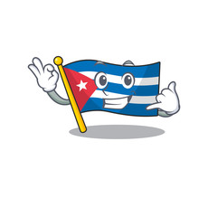 Sticker - Call me cute face flag cuba Scroll mascot cartoon design